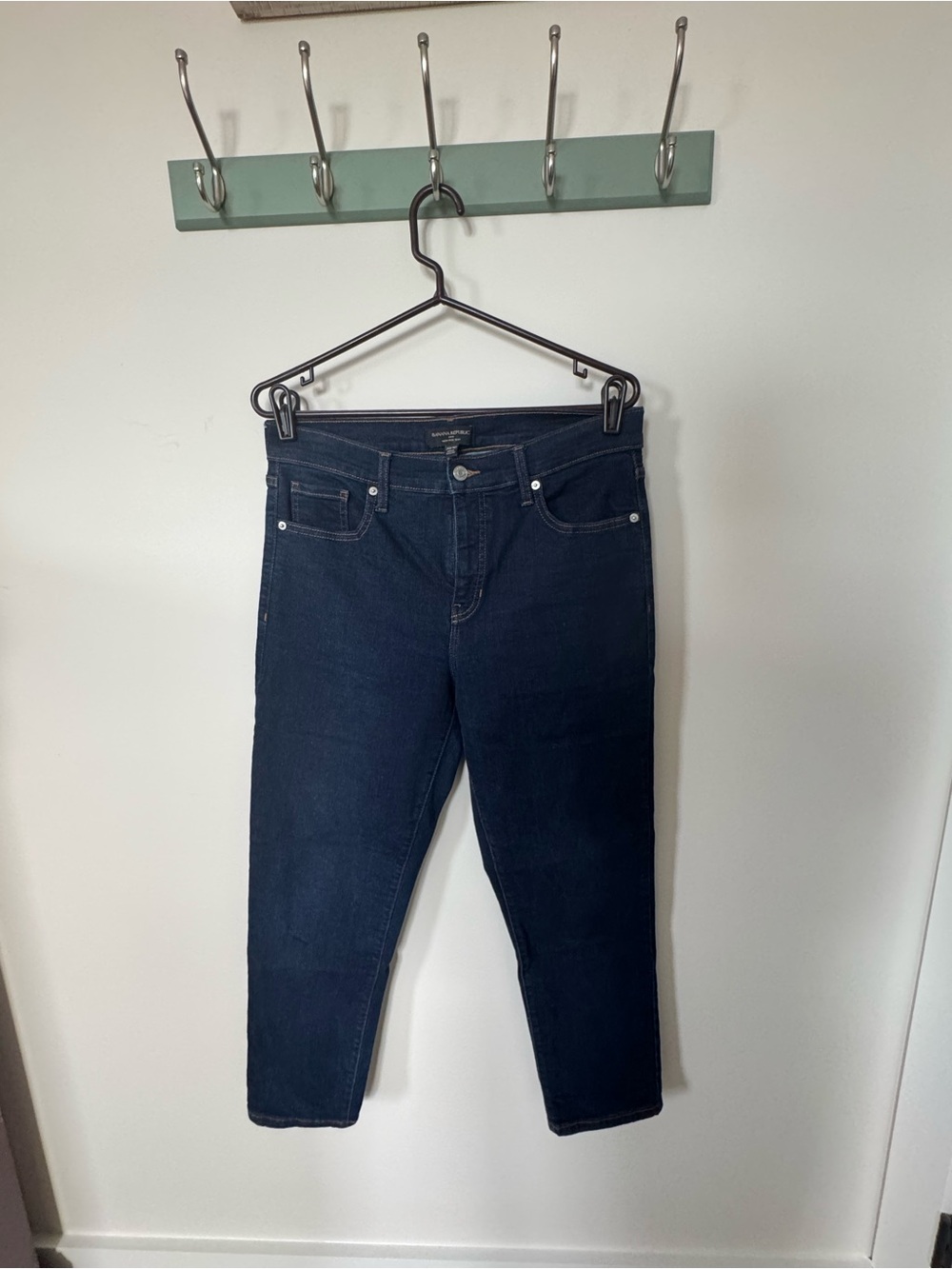 Banana Republic Dark Indigo Straight Leg Stretch Jeans